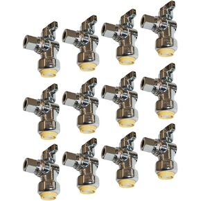 HQMPC Angle Valve 1/2" Ptc x 1/2" Ptc x 1/4" Compression, 1/4 Turn Push Fit Water Valve Shut Off Fitting with Disconnect Clip, Push-to-Connect, PEX, Copper, CPVC, No Lead Brass in Kuwait