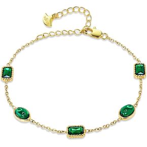 Tennis Bracelets for Women, Tennis Bracelet, Green Bracelet, Emerald Jewelry, 18K Gold Plated Emerald Green Bracelets for Women by SNGIA, Amethyst Bracelet, Green Bracelet, Gold Tennis Bracelet, Sapphire Jewelry for Women in Saudi Arabia