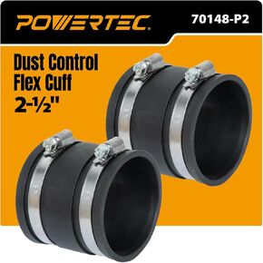 POWERTEC 70148-P2 Dust Control Flex Cuff with Steel Clamps, 2-1/2-Inch, 2PK in Saudi Arabia
