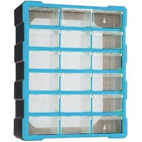 Hardware Organizer Cabinet with Clear Drawers Space-Efficient Wall-Mountable Parts Organizer for Hobby Room, Blue in Saudi Arabia