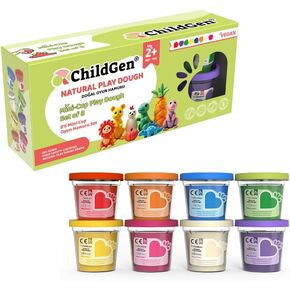 ChildGen Mini Cup Play Dough Set – 8 Pack, Non-Toxic, Natural Sensory Dough for Kids & Toddlers – Montessori Creative Play, Fine Motor Skills, Travel-Friendly Craft Set in Saudi Arabia