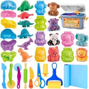 Dough Tools Play Set 22Pcs with Storage Container, Silicone Mat in Kuwait