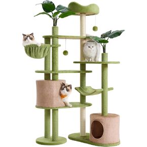 Feandrea Cat Tree, 68.1-Inch Multi-Level Plush Cat Tower, Artificial Leaves in Saudi Arabia
