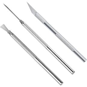 3 in 1 Clay Needle Tools Sculpting Ceramics Pottery Carving Tools for Model Clay Supplies, Ceramic & Pottery Tools Includes Sculpture Feather Pin Carving Knife Needle Texture Tools, LXLVOUEG in Saudi Arabia