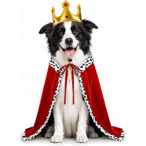Dog Halloween Costumes for Large Dogs,Funny Dog Costume King Crown Cape(L) in Kuwait