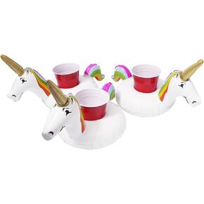 GoFloats Inflatable Pool and Hot Tub Drink Holders (3 Pack) (Choose - Unicorn, Flamingo, Palm Tree and More) in Kuwait