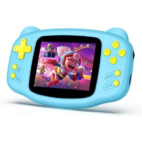 16 Bit Handheld Game for Kids-Preloaded 300 Retro Video Games,3.2" HD Screen,Portable Retro Gaming Console with Adjustable Brightness,Retro Handheld Game Console for Travel-Blue in Kuwait