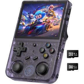 Voacle Anbernic RG353V Retro Handheld Game Console, Dual OS Android 11 and Linux System Support 5G WIFI 4.2 Bluetooth Moonlight Streaming TV Output 64G SD Card 4452 Games(Transparent Purple) in Kuwait