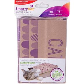 SmartyKat (2 Count) Catnip Caves Catnip Infused Bag Cat Toys - Brown, 2 Count in Kuwait