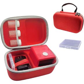 Carrying Case Compatible with Stickerbox AI Printer, 2-in-1 Travel Organizer for 3 Sticker Rolls, Charging Cable and Pencil Box, with Removable PP Box for 8 Colored Pencils (Only Case) (Red) in Saudi Arabia