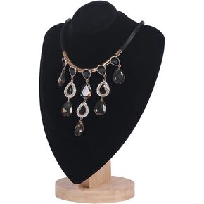 Justsoso 11" Bamboo Necklace Display Stand for Home Jewelry Bust Holder Organizer Pendant Chain Holder For Shop Shell Show (Beige) in Saudi Arabia