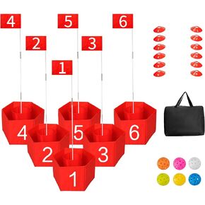 6 Hole Backyard Golf Game Set with Clubs(4R) & Carry Bag - Golf Fun for Adults, Amateurs & Family | Adjustable Clubs (15''-36''), Outdoor Lawn Chipping Games for Backyard, Beach, Camping and Hotel in Kuwait