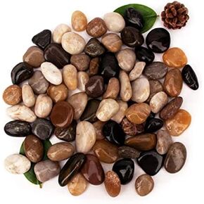 [18 Pounds] Aquarium Gravel River Rock, Natural Polished Decorative Gravel,Garden Outdoor Ornamental River Pebbles Rocks, Polished Gravel, Mixed Color Stones,for Landscaping, Vase Fillers (20) in Kuwait