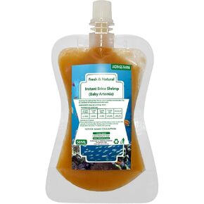 Brine Shrimp Fish Food, Ready to Use Aquarium Fish Food, Non-Living Instant Baby brine Shrimp, Food for Betta Saltwater Marine Freshwater Fish, Reef Aquariums, Corals, Axolotl,Jelly in Kuwait