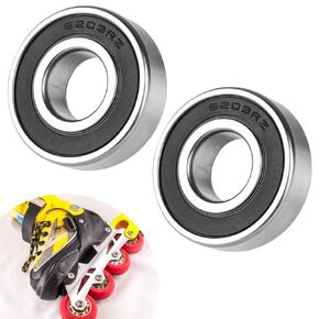 6203-RS Ball Bearings Double Rubber Sealed Bearing 2Pcs Sealed Bearing Deep Groove Ball Bearings, Lubricated - Chrome Steel 17mm x 40mm x 12mm in Saudi Arabia