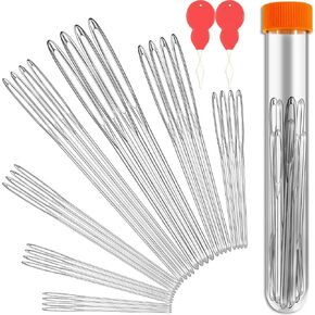 28/35/60 PCS Large-Eye Blunt Needles, Stainless Steel Yarn Knitting Needles, Sewing Needles for Hand Sewing, Crafting Knitting Weaving Stringing Needles, Perfect for Finishing Off Crochet Projects in Kuwait