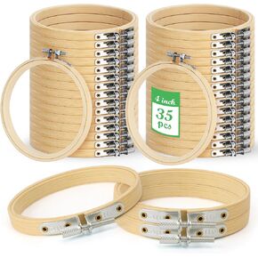 WOWOSS 3 Inch Embroidery Hoops, Bulk Pack of 30 Small Bamboo Cross Stitch Hoops with Adjustable Screws for DIY Crafts and Christmas Ornaments in Kuwait