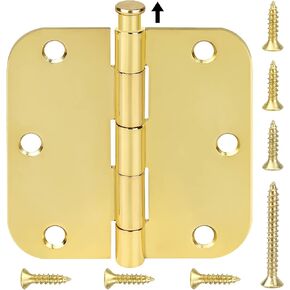 TICONN 6-pack 3.5 Inch Door Hinges with 5/8" Radius Corner, 3-1/2 x 3-1/2 Inch Iron Bifold Residential Doors Hardware (5/8" Radius Corner, Matte Black, 6 Pack) in Kuwait