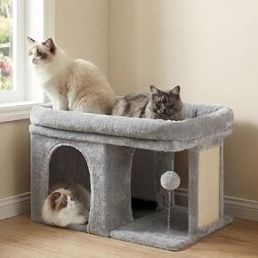Heybly Cat Tree, 14" Cat Tower with Large Cat Bed & Condo HCT203SW in Kuwait