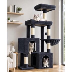 Globlazer 52in Cat Tree Tower for Indoor Cats, 2 Condos, S52, Light Grey in Saudi Arabia