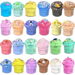 Kids Party Favors Slime Putty, 24 Pack Galaxy Slime Bulk, Crystal Slime for Goodie Bag, Stress Relief Toys, Tactile and Visual Stimulation, Christmas Stocking Stuffers for Girls and Boys in Kuwait