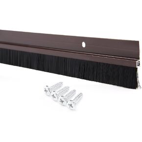 uxcell Door Bottom Sweep Silver Tone Aluminum Alloy w 1.4-inch Black PP Silicone Soft Brush 39-inch x 2.3-inch in Saudi Arabia