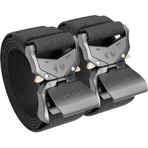 JUKMO Tactical Belt, 2 Pack Military Hiking Rigger 1.5" Nylon Web Work Belt with Heavy Duty Quick Release Buckle in Saudi Arabia