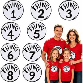 Thing 1-9 Iron On Patches for Halloween Costume Accessories in Saudi Arabia
