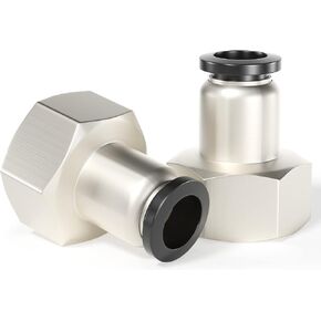 TAILONZ PNEUMATIC أنثى مستقيمة 1/4 بوصة أنبوب OD × 1/4 بوصة NPT خيط دفع لتوصيل التركيبات PCF-1/4-N2 (عبوة من 10) in Kuwait