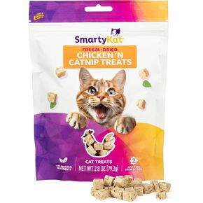 SmartyKat Freeze Dried Real Chicken & Catnip Crunchy Cube Treats for Cats, 2.8 oz Bag in Kuwait