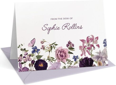 Curio Press Personalized Stationery for Women Custom Note Cards, Posie Fold in Saudi Arabia