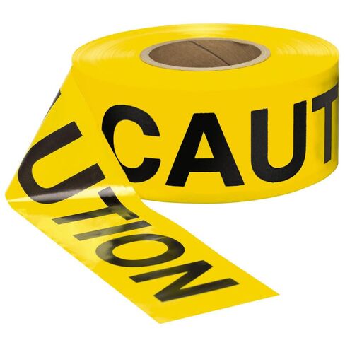 Swanson Tool Co., Inc BT100CAU2 Disposable Barricade Tape, 3 in W X 1000 Ft L X 2 Mil T, Caution, Polyethylene, 300 Feet, Yellow & Black Print in Kuwait