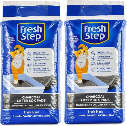 Fresh Step Charcoal Cat Litter Box Pads, Activated Carbon, 7 Count in Kuwait