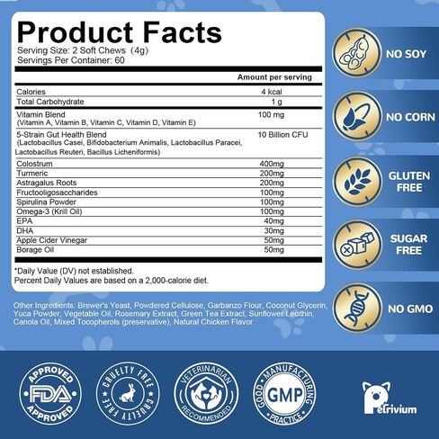 Dog Allergy Relief Chew for Skin Itch & Immune Support 120 Counts/ 8.47 OZ in Kuwait