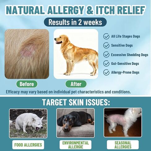 Dog Allergy Chews with Human-Grade Omega 3, Itch Relief Multivitamin 200ct in Kuwait