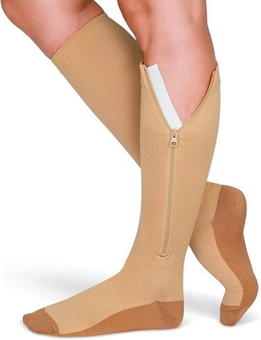 TheraMagic™ Zipper Compression Socks for Men & Women, 20-30mmHg Closed Toe Graduated Zippered Compression Stocking in Saudi Arabia