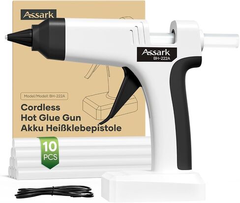 Cordless Hot Glue Gun, 6000mAh 60-Min Battery, Plug-in for Nonstop Use in Kuwait