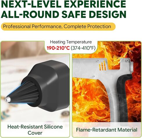 Cordless Hot Glue Gun, 6000mAh 60-Min Battery, Plug-in for Nonstop Use in Kuwait