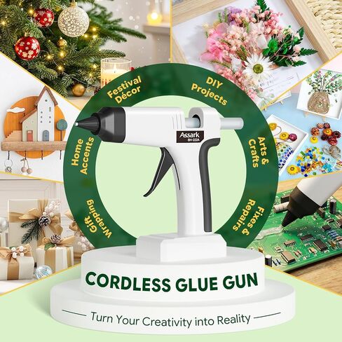Cordless Hot Glue Gun, 6000mAh 60-Min Battery, Plug-in for Nonstop Use in Kuwait