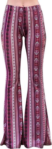 Daisy Del Sol High Waist Comfy Stretch Boho 70s Bell Bottom Fit to Flare Lounge Yoga Pants in Kuwait
