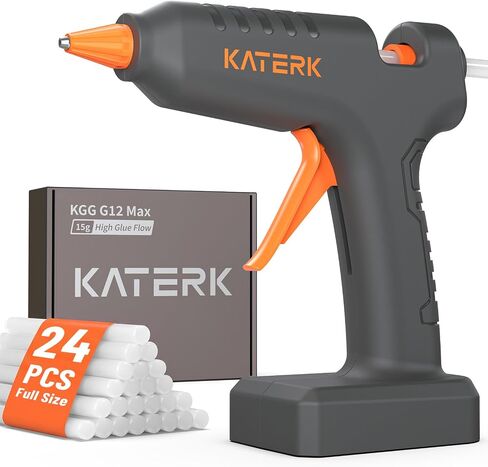 Katerk 12V Full Size Cordless Hot Glue Gun with 24 Glue Sticks in Kuwait