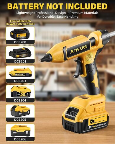 Cordless Hot Glue Gun 100W Adjustable Temp Display for DeWalt 20V in Saudi Arabia