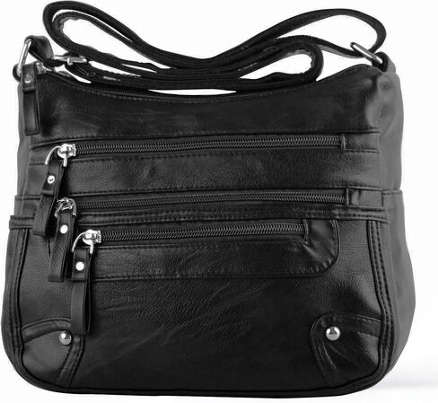 ELDA 10 Pockets Crossbody Purses for Women Medium Pocketbooks Lightweight Ladies Satchel Bag Multi Pocket Shoulder Handbag in Kuwait