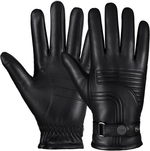 FIORETTO Men’s Chrome-Free Leather Driving Gloves Warm Cashmere Lined Touchscreen Winter Gloves M200814 in Kuwait