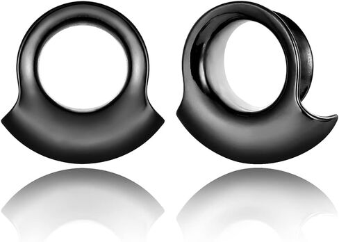 2PCS Ear Plugs Gauges for Stretched Ears Hypoallergenic 316 Stainless Steel Ear cuff Tunels 8mm-25mm (0G-1") Body Piercing Jewelry for Women Men in Kuwait