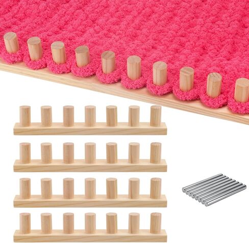 MLLNFUE 68" Chunky Blanket Loom Kit for DIY No-Needle Hand Knitting Adjustable Wooden Loom Frame Beginner Friendly Yarn Craft for Home Decor & Large Throw Blankets in Saudi Arabia