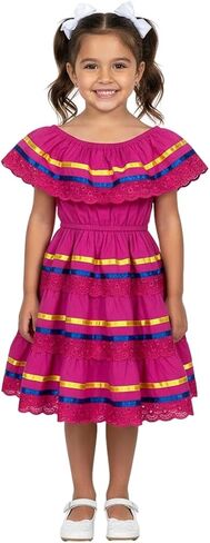 unik Girl's Traditional Mexican Cinco De Mayo Fiesta Dress Size 2-14 in Kuwait