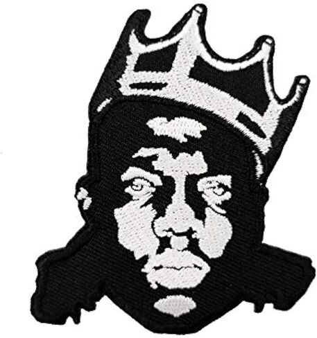 3" Black White Embroidered Iron on Patch in Kuwait