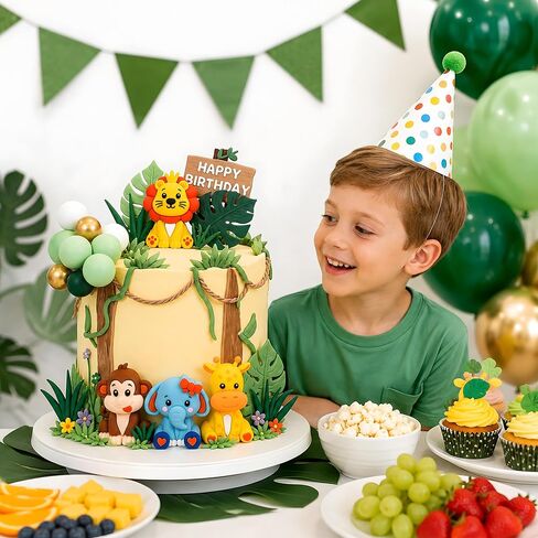DMIGHT 20-Piece Safari Animal Cake Topper Set for 1st Birthday Party in Saudi Arabia