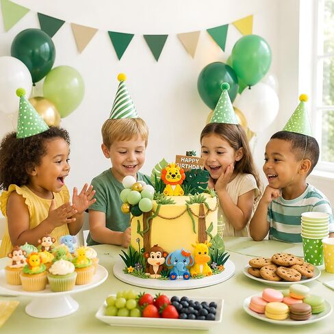 DMIGHT 20-Piece Safari Animal Cake Topper Set for 1st Birthday Party in Saudi Arabia